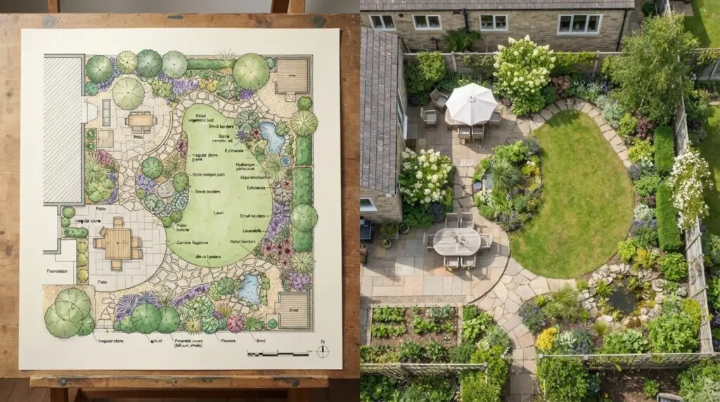 tuinontwerp met beplantingsplan