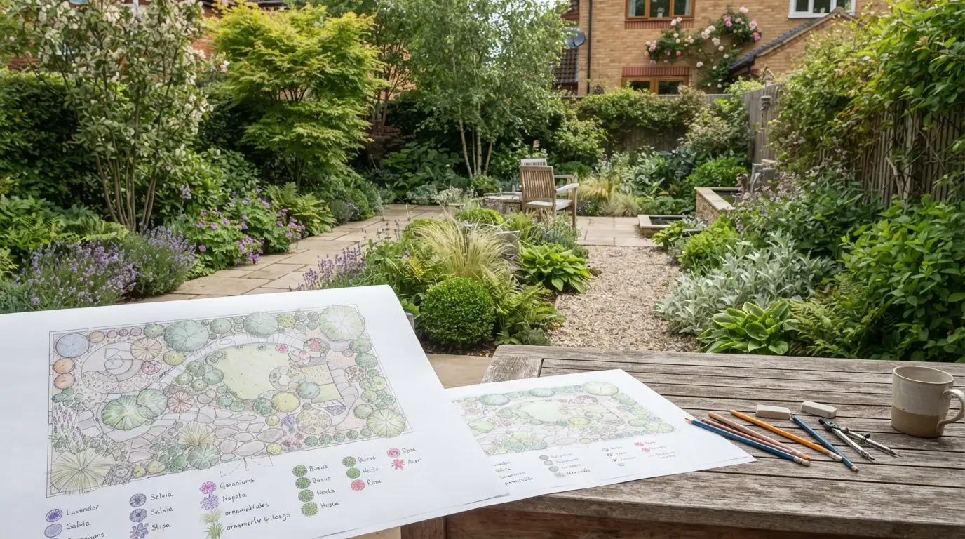 tuinontwerp met beplantingsplan